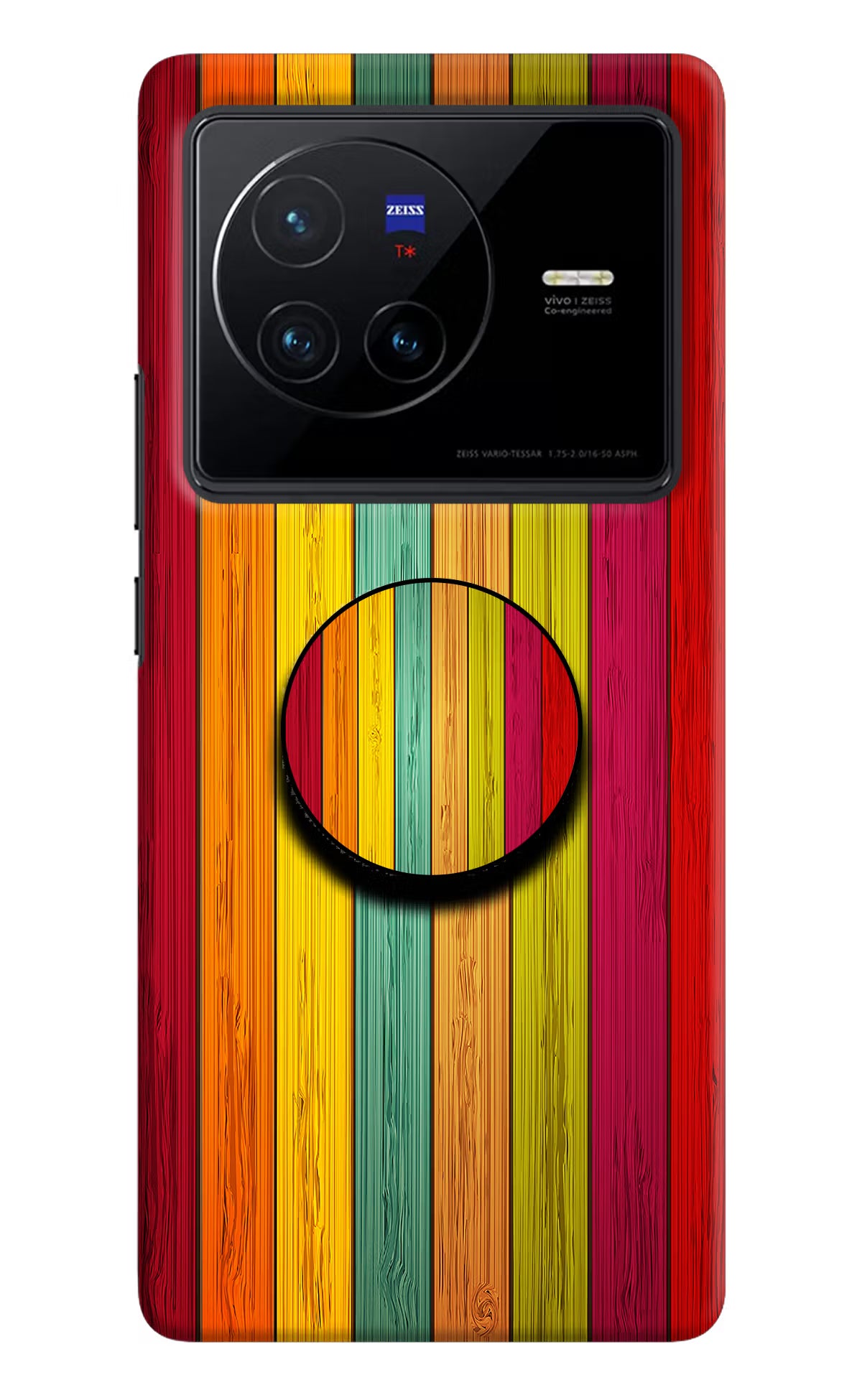 Multicolor Wooden Vivo X80 Pop Case by Casekaro
