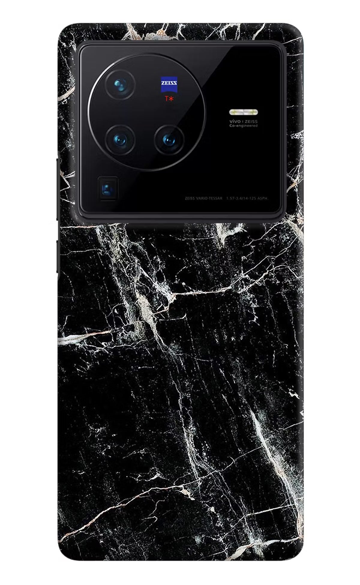 Black Marble Texture Vivo X80 Pro Hard Case Back Cover by Casekaro