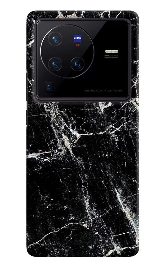 Black Marble Texture Vivo X80 Pro Hard Case Back Cover by Casekaro