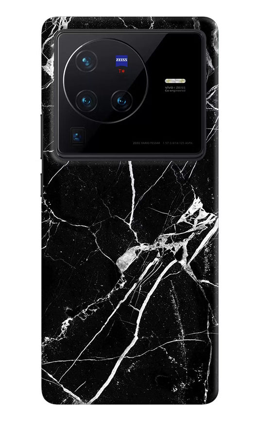 Black Marble Pattern Vivo X80 Pro Hard Case Back Cover by Casekaro