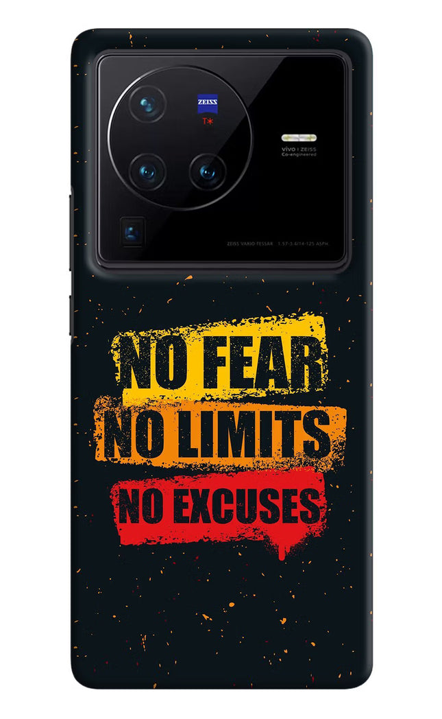 No Fear No Limits No Excuse Vivo X80 Pro Hard Case Back Cover by Casekaro