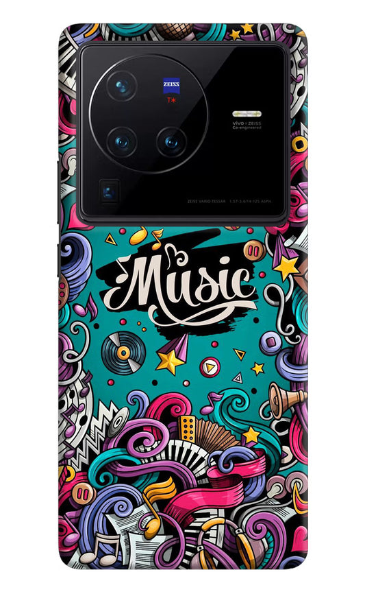 Music Graffiti Vivo X80 Pro Hard Case Back Cover by Casekaro