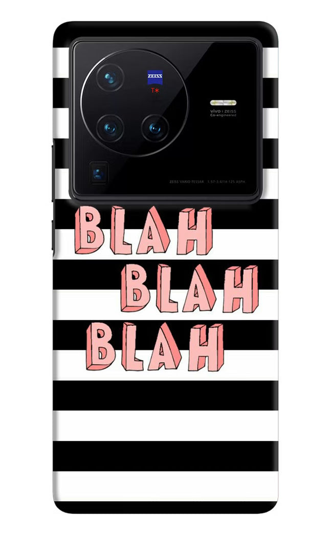 Blah Blah Blah Vivo X80 Pro Hard Case Back Cover by Casekaro