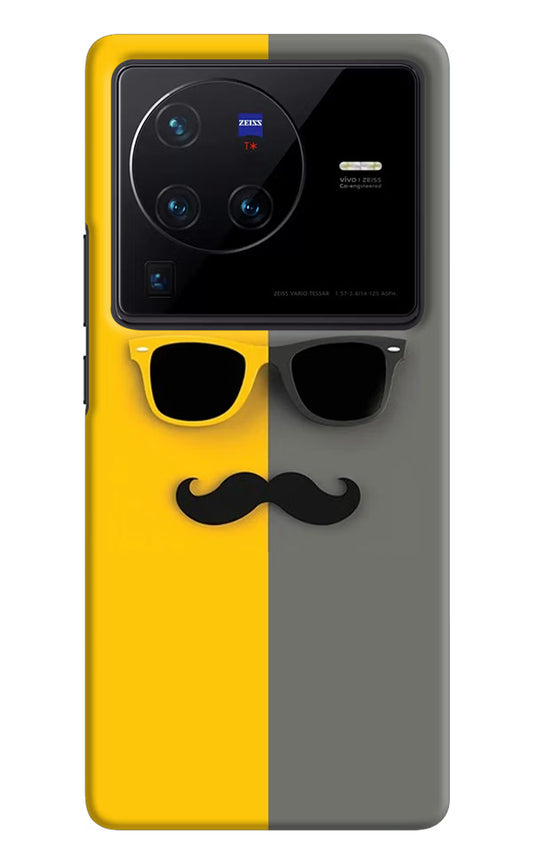 Sunglasses with Mustache Vivo X80 Pro Hard Case Back Cover by Casekaro