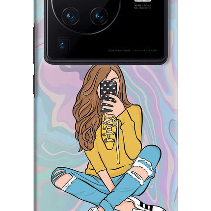 Selfie Girl Vivo X80 Pro Hard Case Back Cover by Casekaro