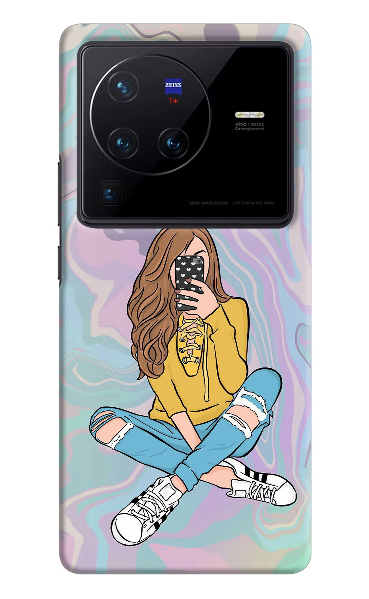 Selfie Girl Vivo X80 Pro Hard Case Back Cover by Casekaro