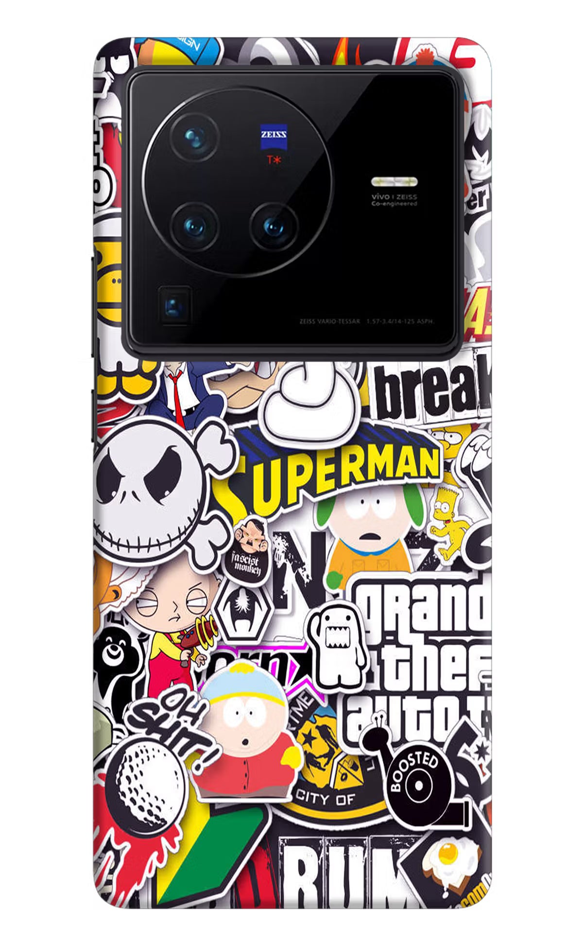Sticker Bomb Vivo X80 Pro Hard Case Back Cover by Casekaro