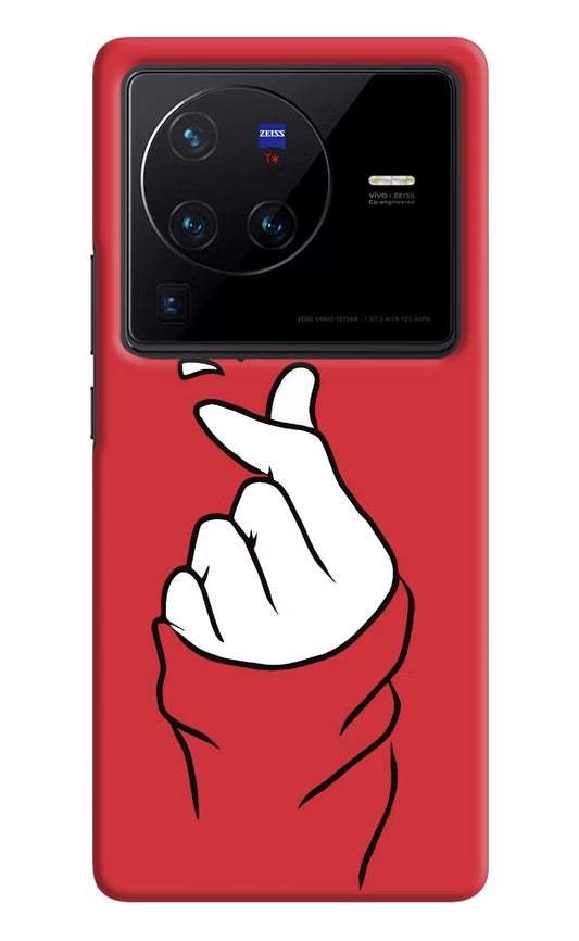 Korean Love Sign Vivo X80 Pro Hard Case Back Cover by Casekaro