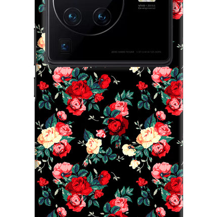 Rose Pattern Vivo X80 Pro Hard Case Back Cover by Casekaro