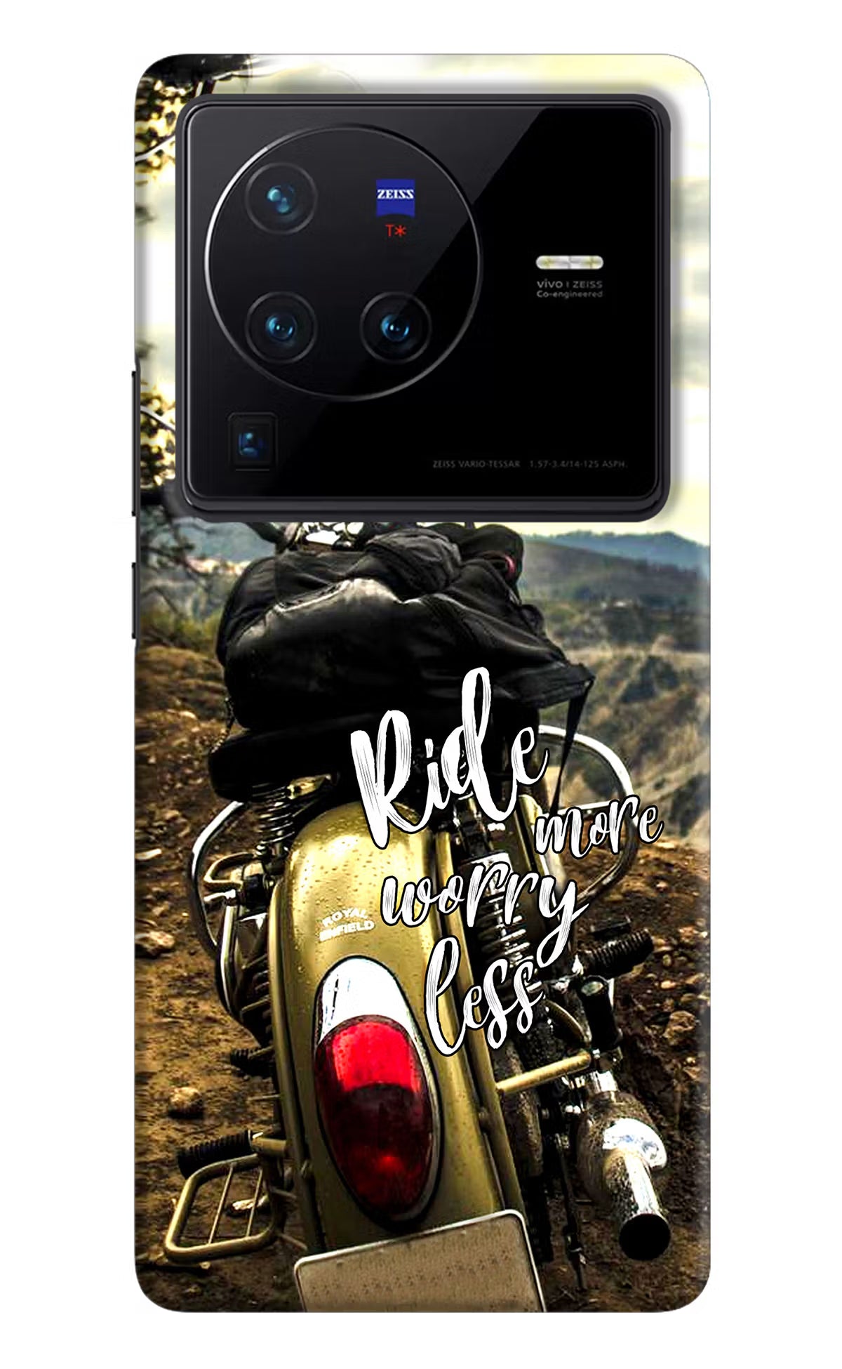 Ride More Worry Less Vivo X80 Pro Hard Case Back Cover by Casekaro