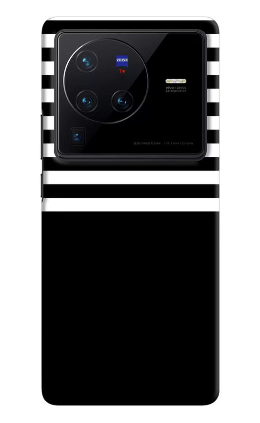 Black and White Print Vivo X80 Pro Hard Case Back Cover by Casekaro