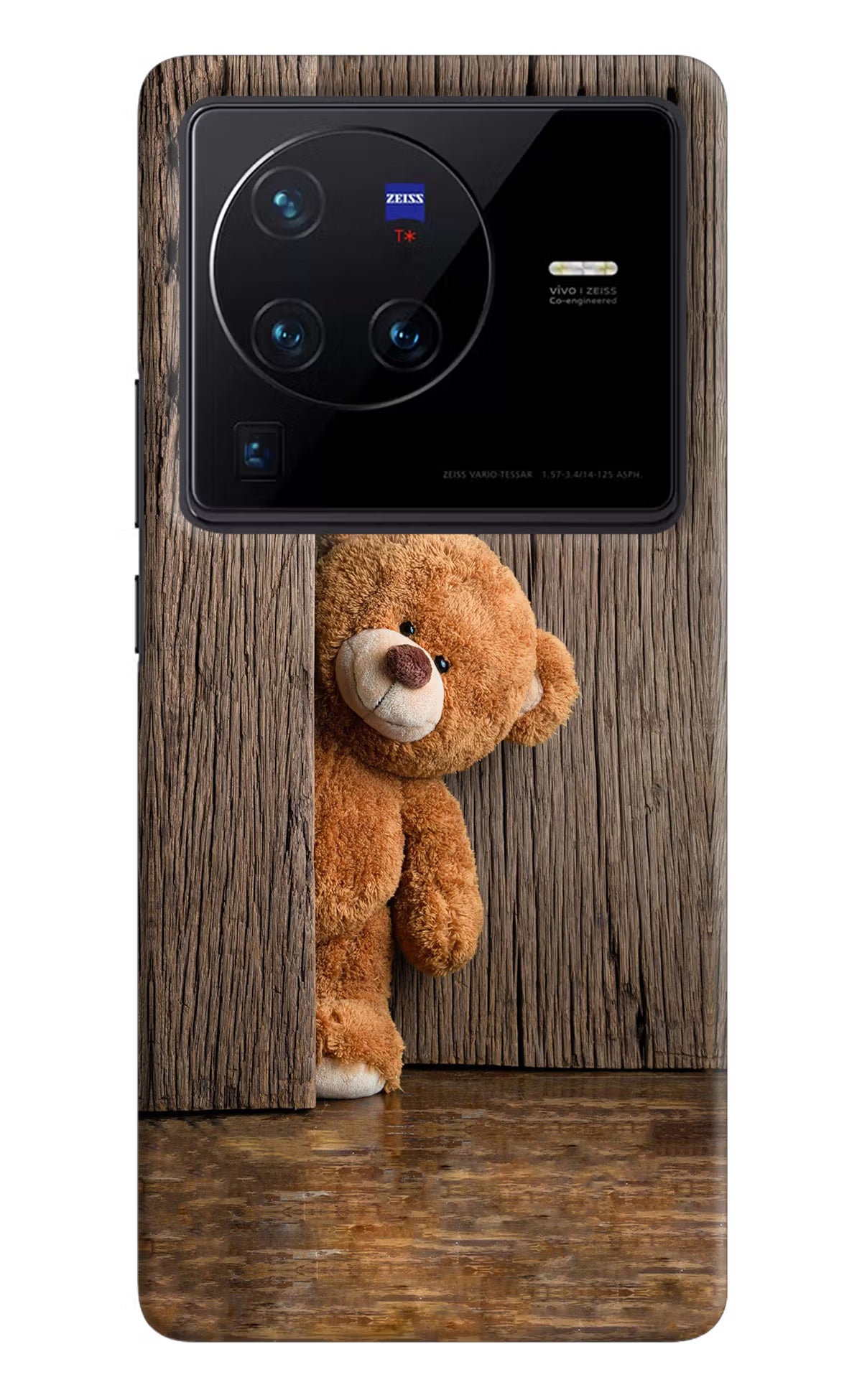 Teddy Wooden Vivo X80 Pro Hard Case Back Cover by Casekaro
