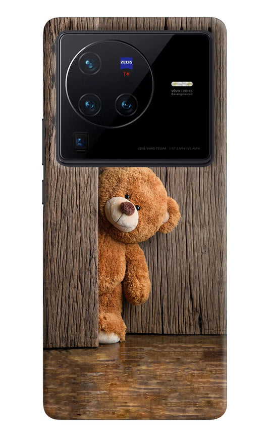 Teddy Wooden Vivo X80 Pro Hard Case Back Cover by Casekaro