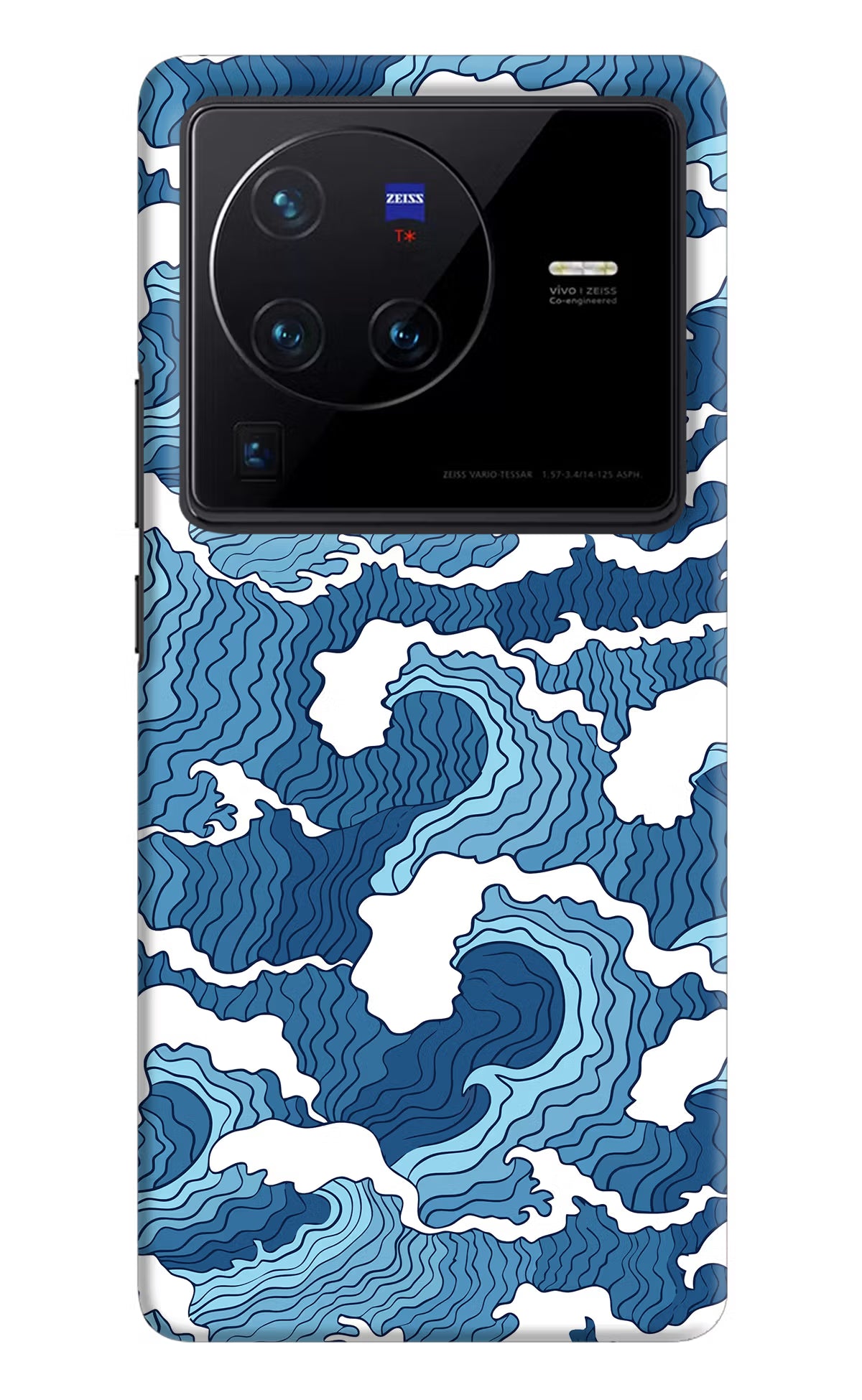 Blue Waves Vivo X80 Pro Hard Case Back Cover by Casekaro
