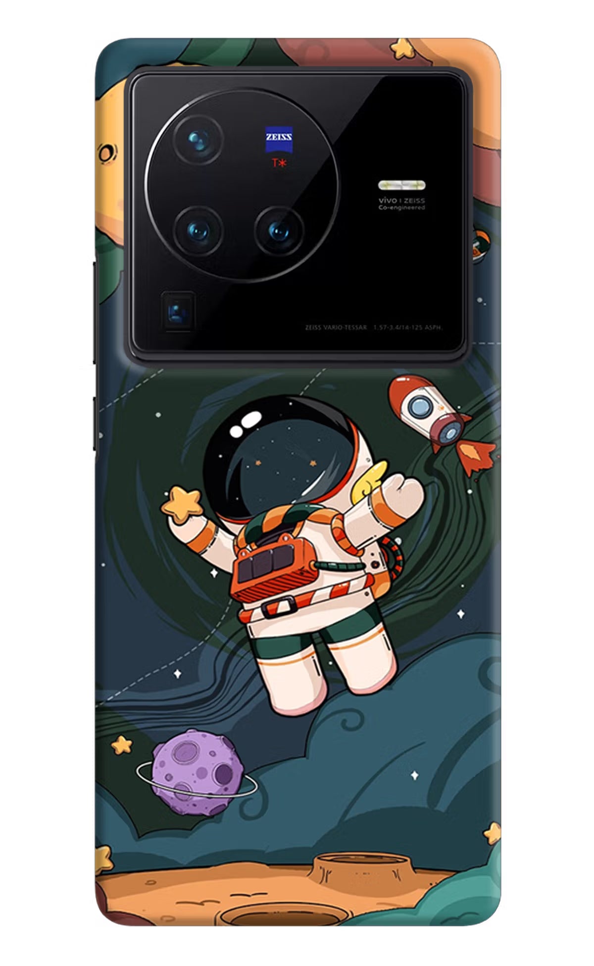 Cartoon Astronaut Vivo X80 Pro Hard Case Back Cover by Casekaro