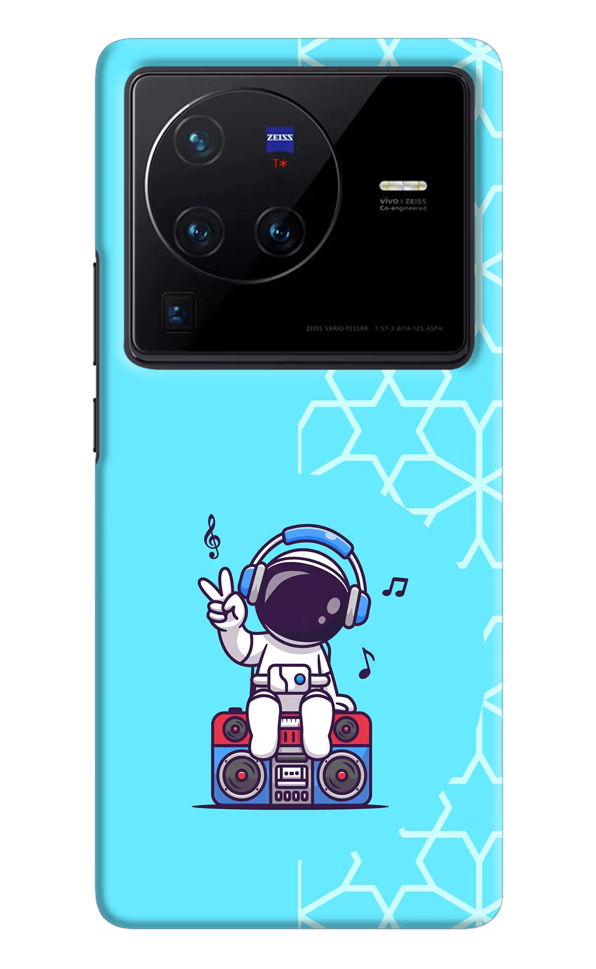 Cute Astronaut Chilling Vivo X80 Pro Hard Case Back Cover by Casekaro
