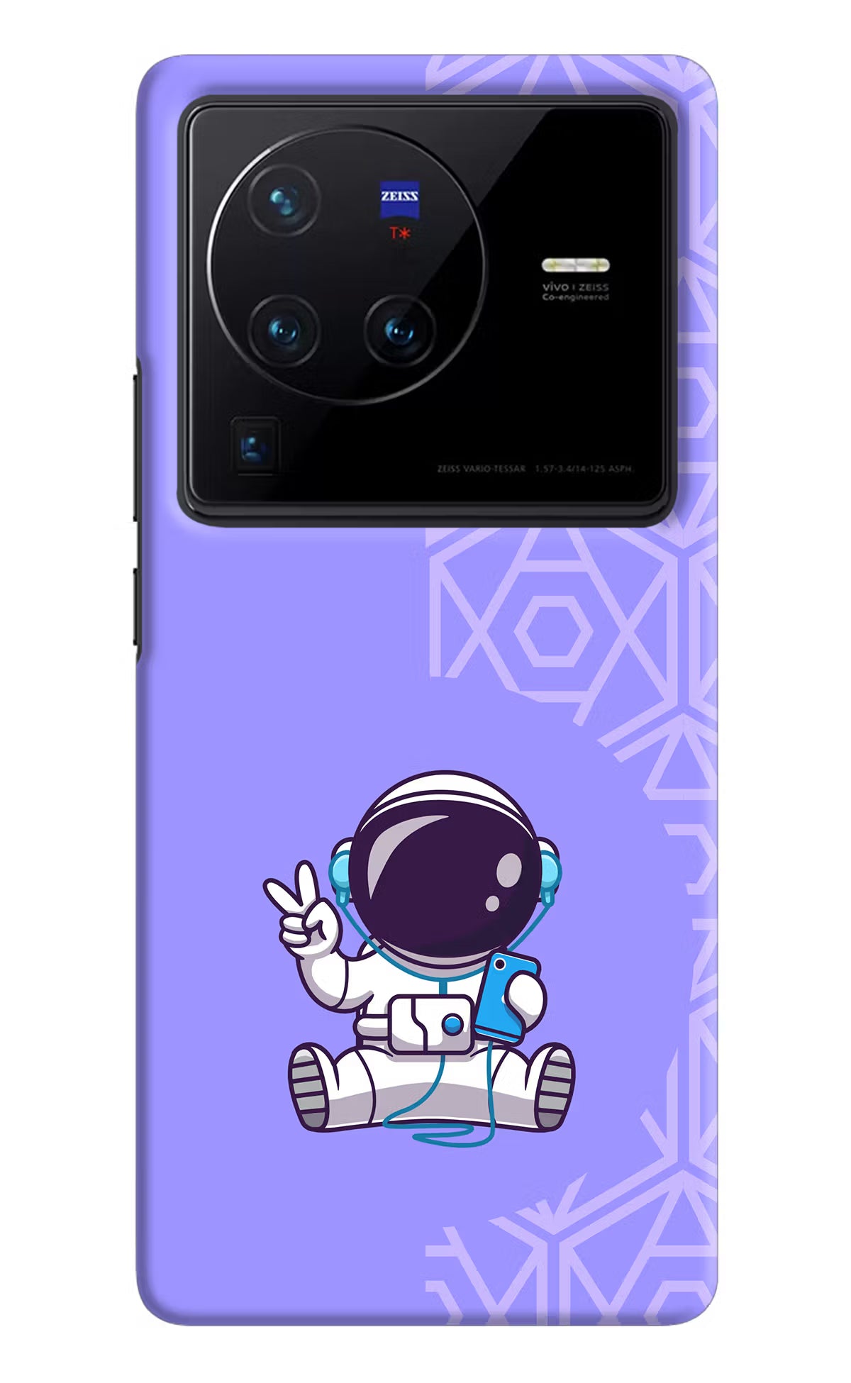 Cute Astronaut Chilling Vivo X80 Pro Hard Case Back Cover by Casekaro