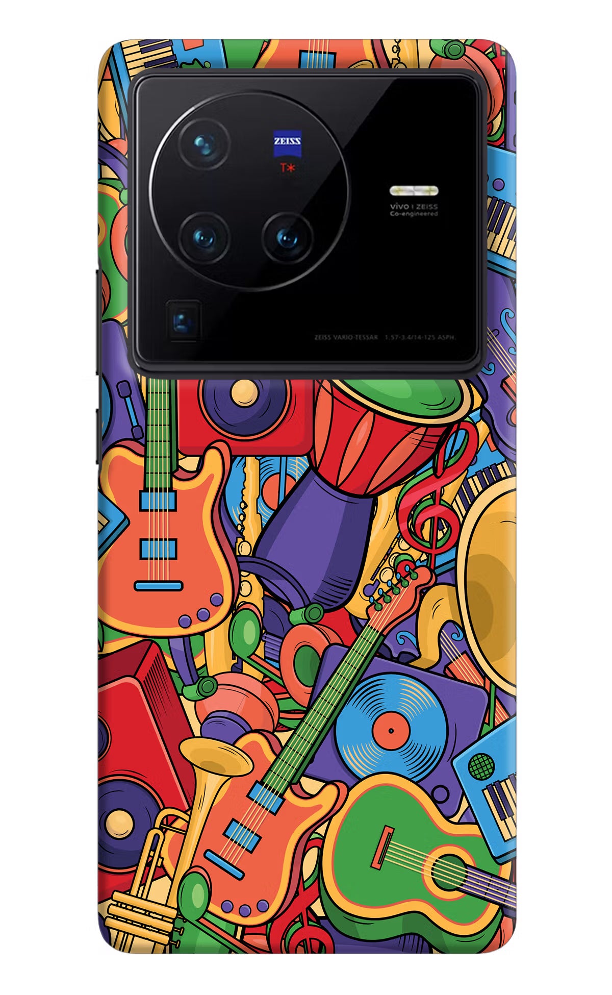 Music Instrument Doodle Vivo X80 Pro Hard Case Back Cover by Casekaro