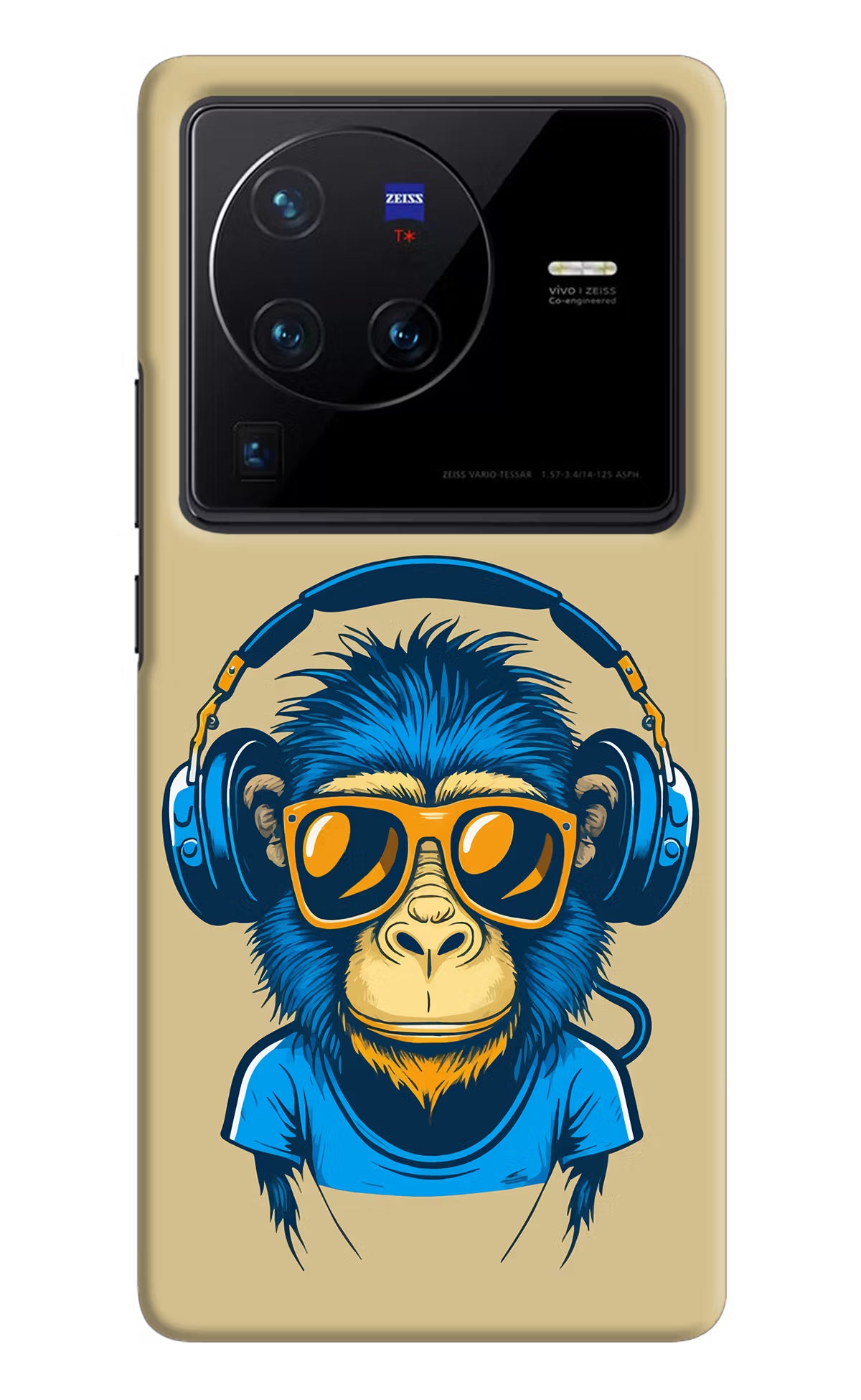 Monkey Headphone Vivo X80 Pro Hard Case Back Cover by Casekaro