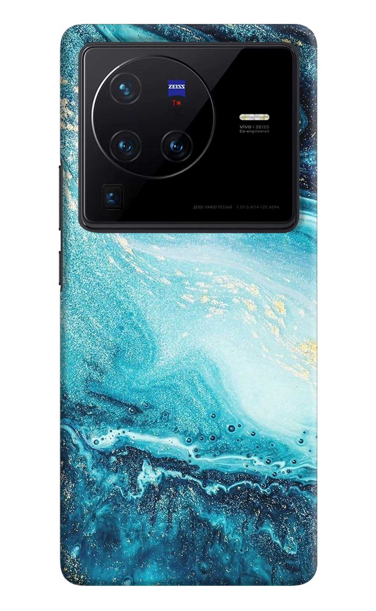 Blue Glitter Marble Vivo X80 Pro Back Cover