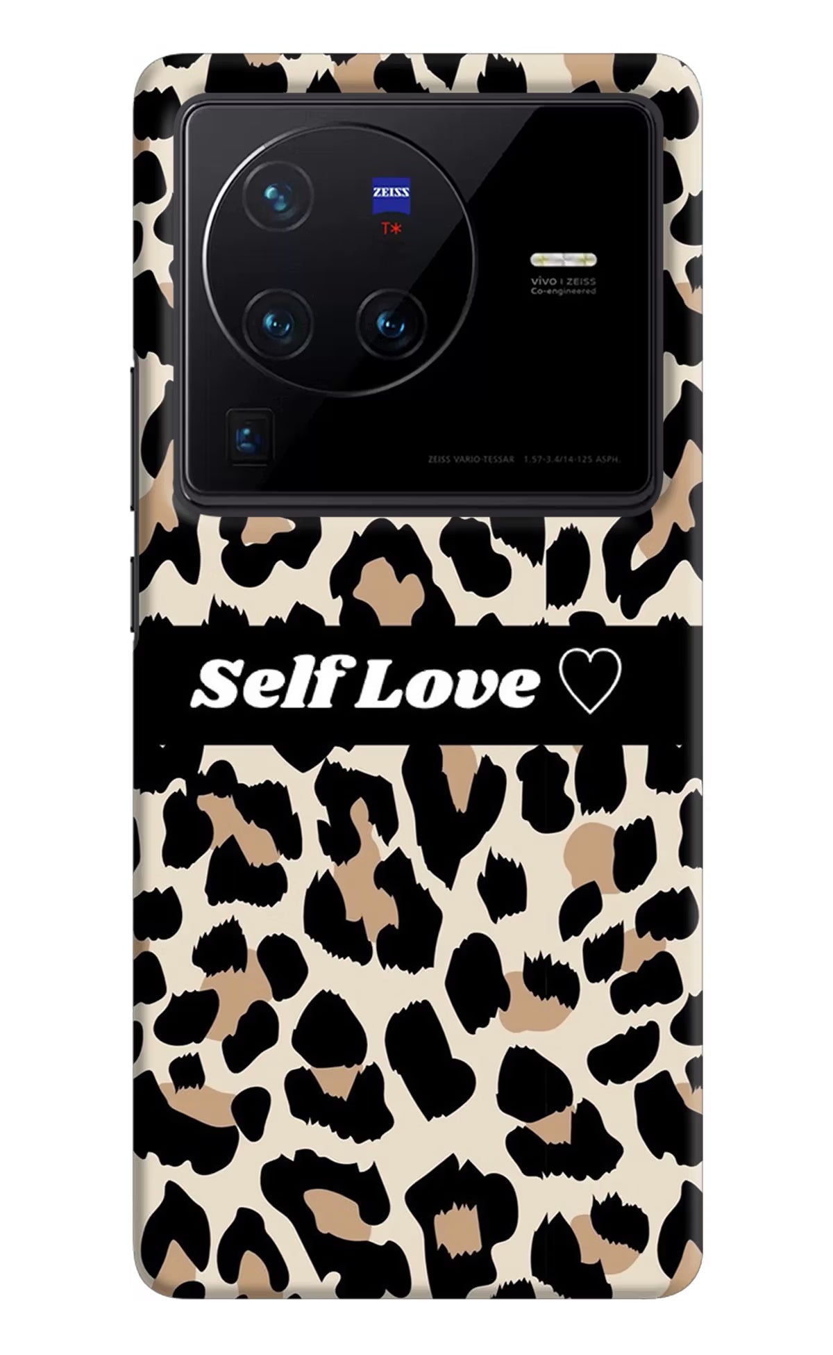 Leopard Print Self Love Vivo X80 Pro Hard Case Back Cover by Casekaro