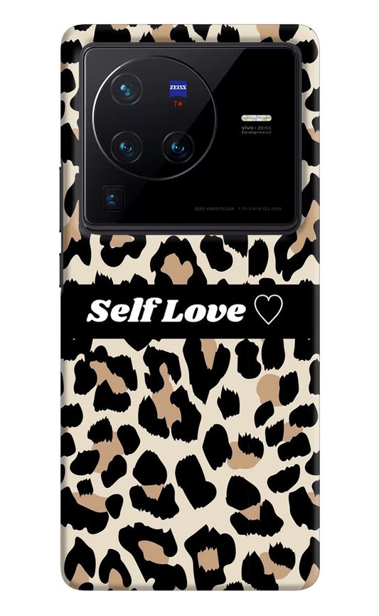 Leopard Print Self Love Vivo X80 Pro Hard Case Back Cover by Casekaro