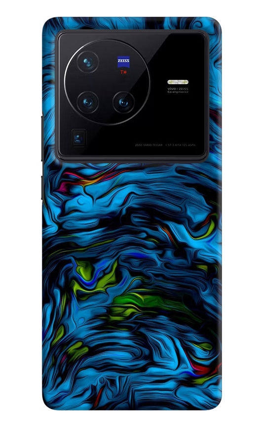 Dark Blue Abstract Vivo X80 Pro Hard Case Back Cover by Casekaro