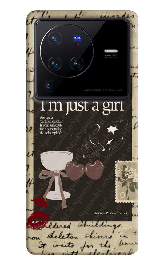 I am just a girl Vivo X80 Pro Hard Case Back Cover by Casekaro