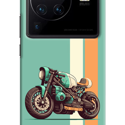 Striped Moto Drift Vivo X80 Pro Hard Case Back Cover by Casekaro