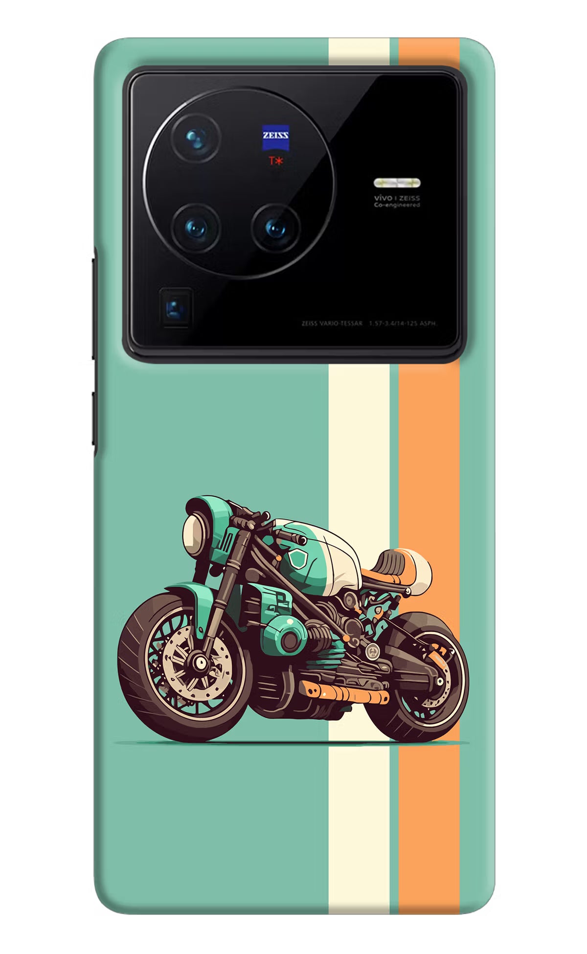 Striped Moto Drift Vivo X80 Pro Hard Case Back Cover by Casekaro