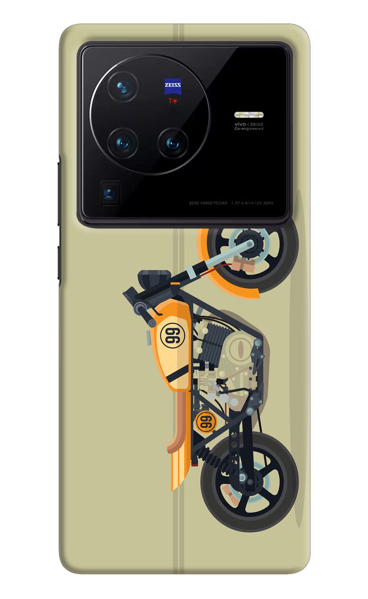 Vertical Speedster Vivo X80 Pro Hard Case Back Cover by Casekaro