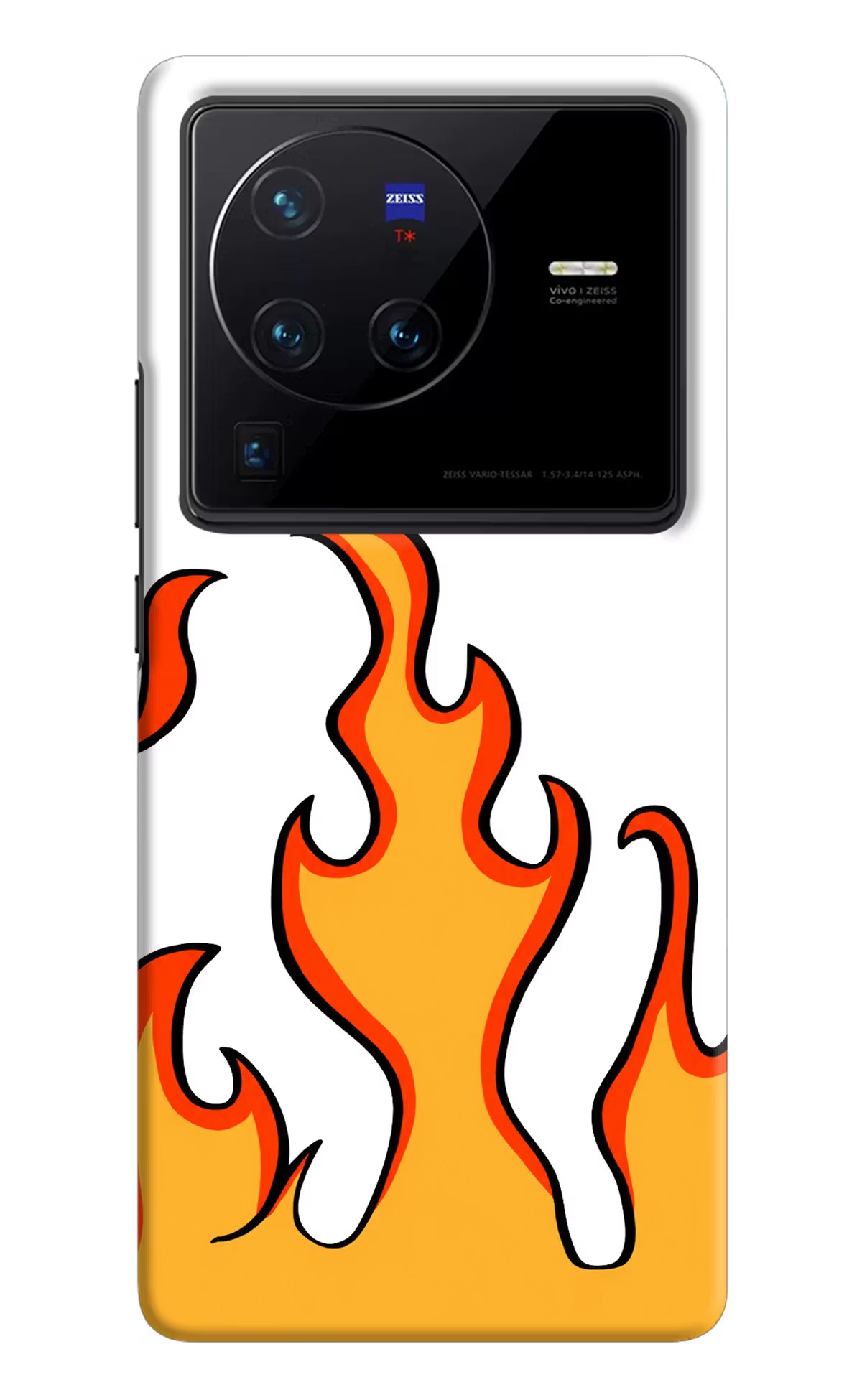 Fired Up – White Vivo X80 Pro Hard Case Back Cover by Casekaro