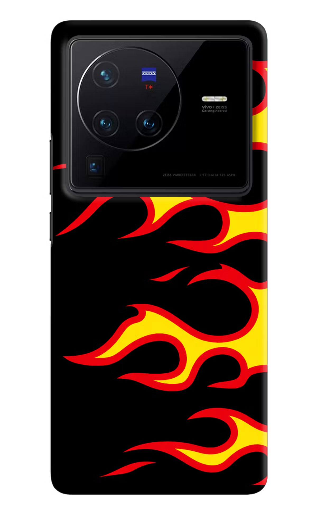 Side Sweep Flames Vivo X80 Pro Hard Case Back Cover by Casekaro