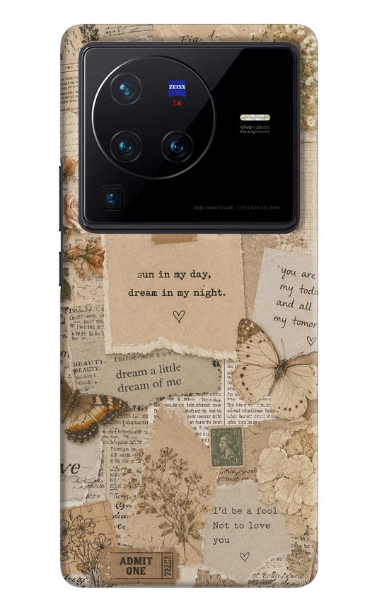 Vintage case Vivo X80 Pro Hard Case Back Cover by Casekaro