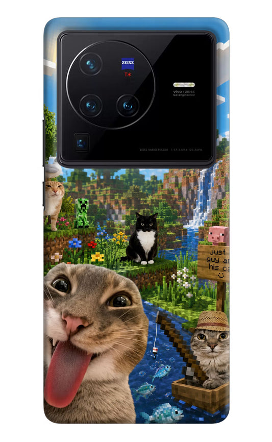 Minecraft Cat Chaos Vivo X80 Pro Hard Case Back Cover by Casekaro