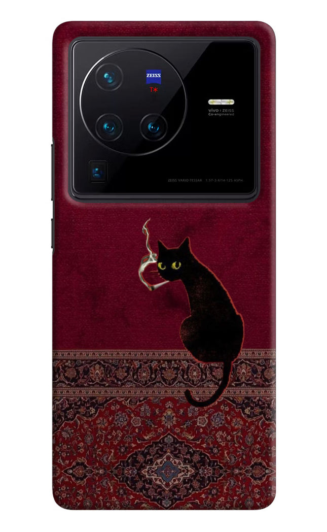 Midnight Cat Vivo X80 Pro Hard Case Back Cover by Casekaro