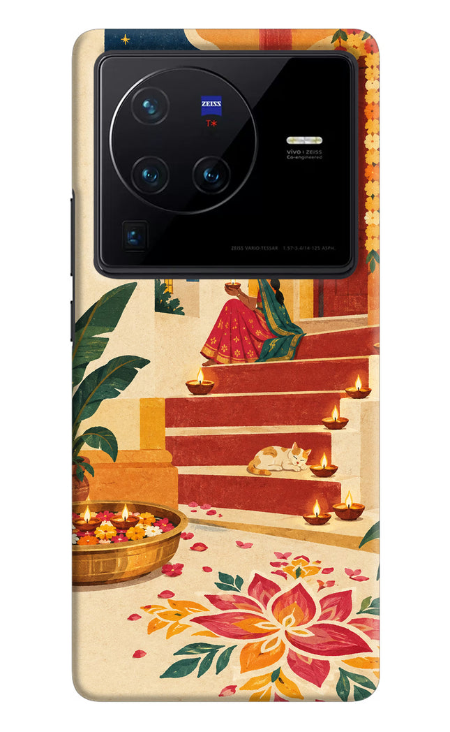 Diwali Rangoli Vivo X80 Pro Hard Case Back Cover by Casekaro