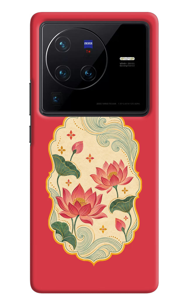 Pink Lotus Vivo X80 Pro Hard Case Back Cover by Casekaro