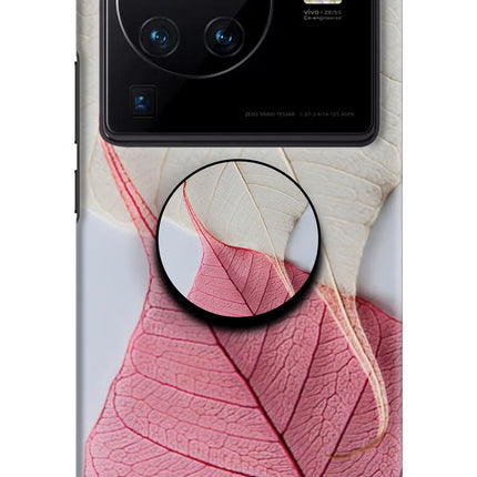 White Pink Leaf Vivo X80 Pro Pop Case by Casekaro