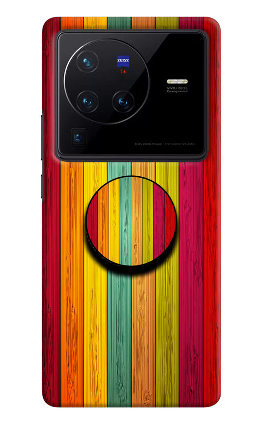 Multicolor Wooden Vivo X80 Pro Pop Case by Casekaro