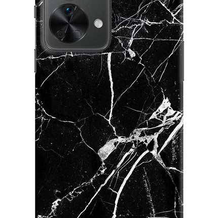 Black Marble Pattern OnePlus Nord 2T 5G Hard Case Back Cover by Casekaro
