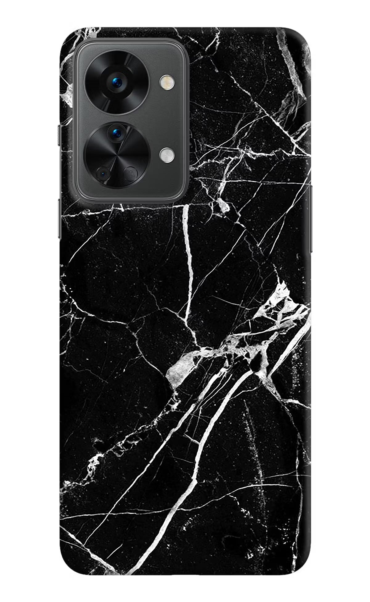 Black Marble Pattern OnePlus Nord 2T 5G Hard Case Back Cover by Casekaro