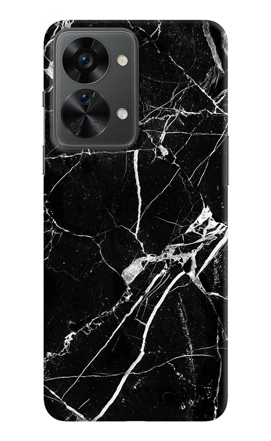 Black Marble Pattern OnePlus Nord 2T 5G Hard Case Back Cover by Casekaro
