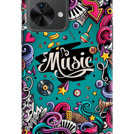 Music Graffiti OnePlus Nord 2T 5G Hard Case Back Cover by Casekaro