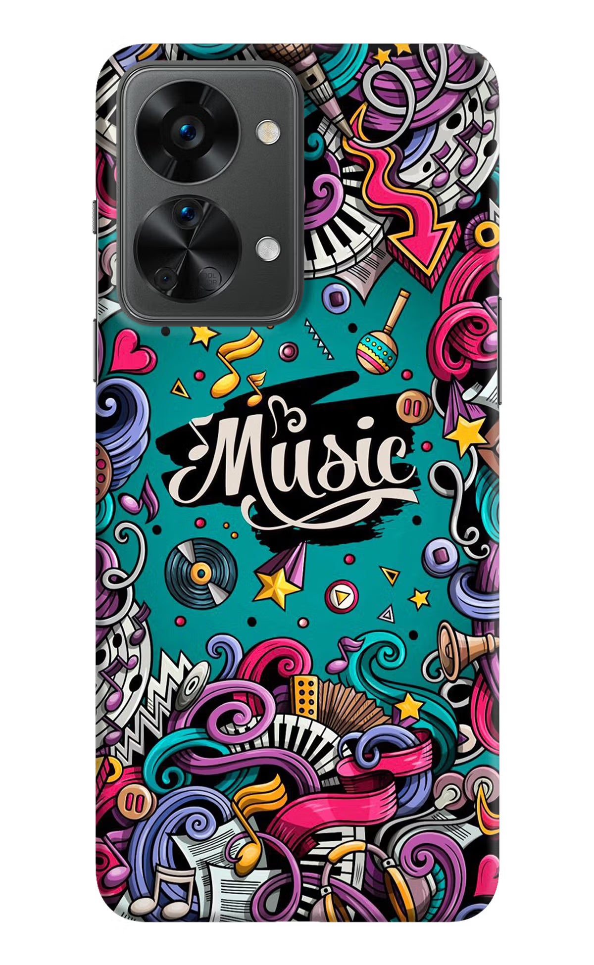 Music Graffiti OnePlus Nord 2T 5G Hard Case Back Cover by Casekaro