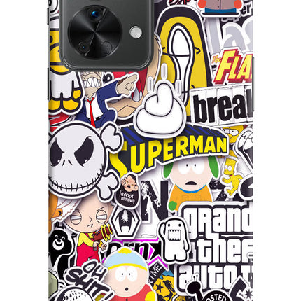 Sticker Bomb OnePlus Nord 2T 5G Hard Case Back Cover by Casekaro