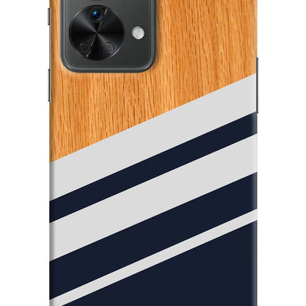 Blue and white wooden OnePlus Nord 2T 5G Hard Case Back Cover by Casekaro