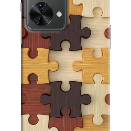 Wooden Puzzle OnePlus Nord 2T 5G Hard Case Back Cover by Casekaro