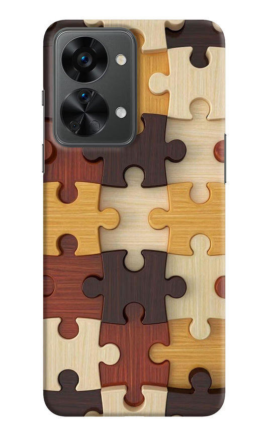 Wooden Puzzle OnePlus Nord 2T 5G Hard Case Back Cover by Casekaro