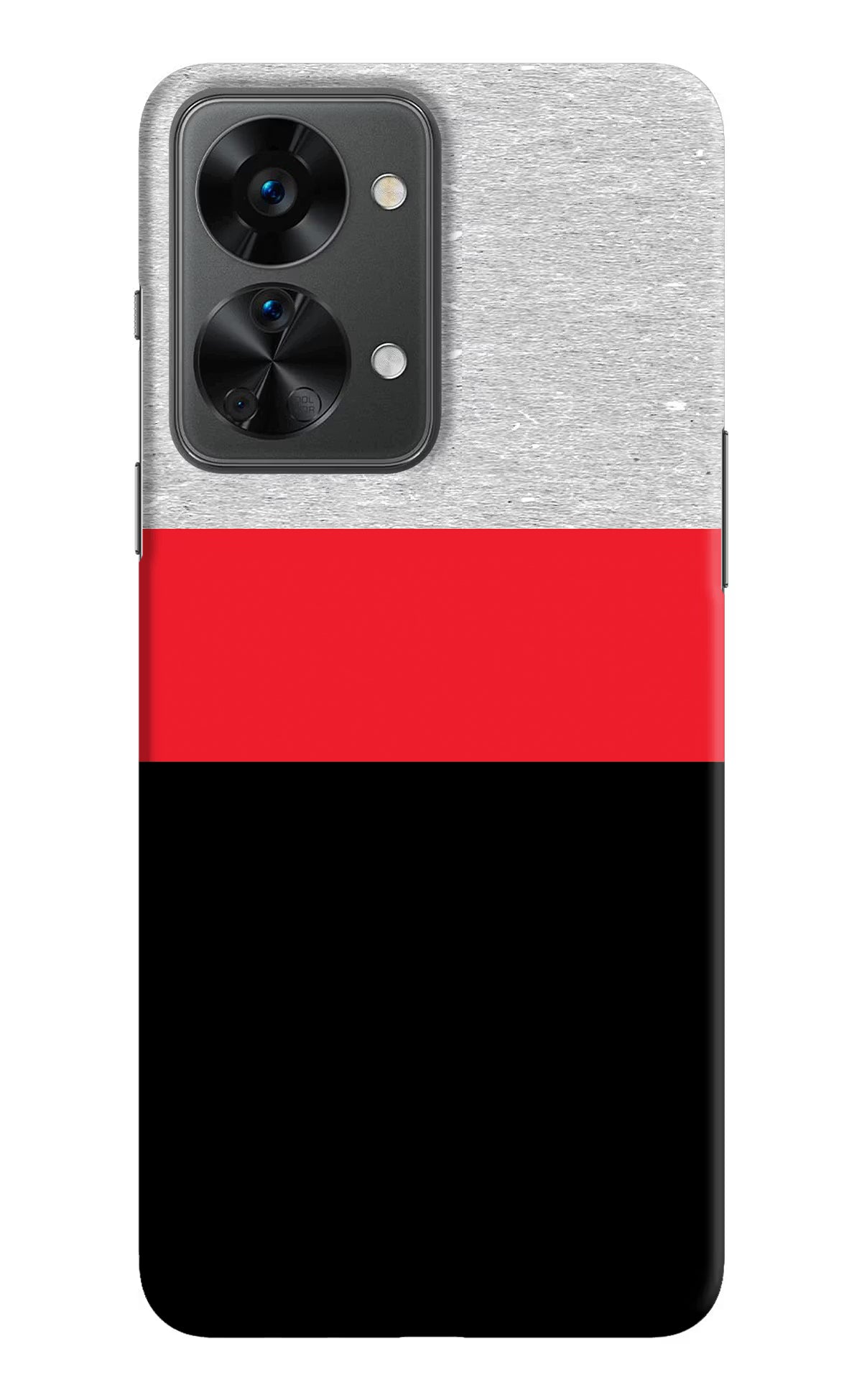Tri Color Pattern OnePlus Nord 2T 5G Hard Case Back Cover by Casekaro